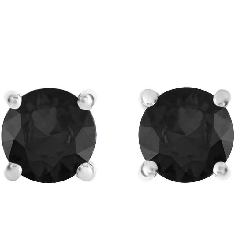 Shine Jewel 925 Silver 3MM Chocolate Cube Design Yellow Sapphire Cluster Earring